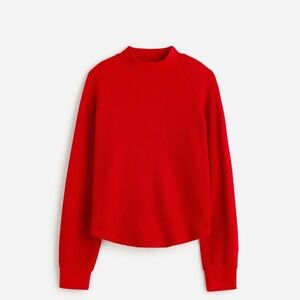 Madewell Red Long Sleeve Waffle knit